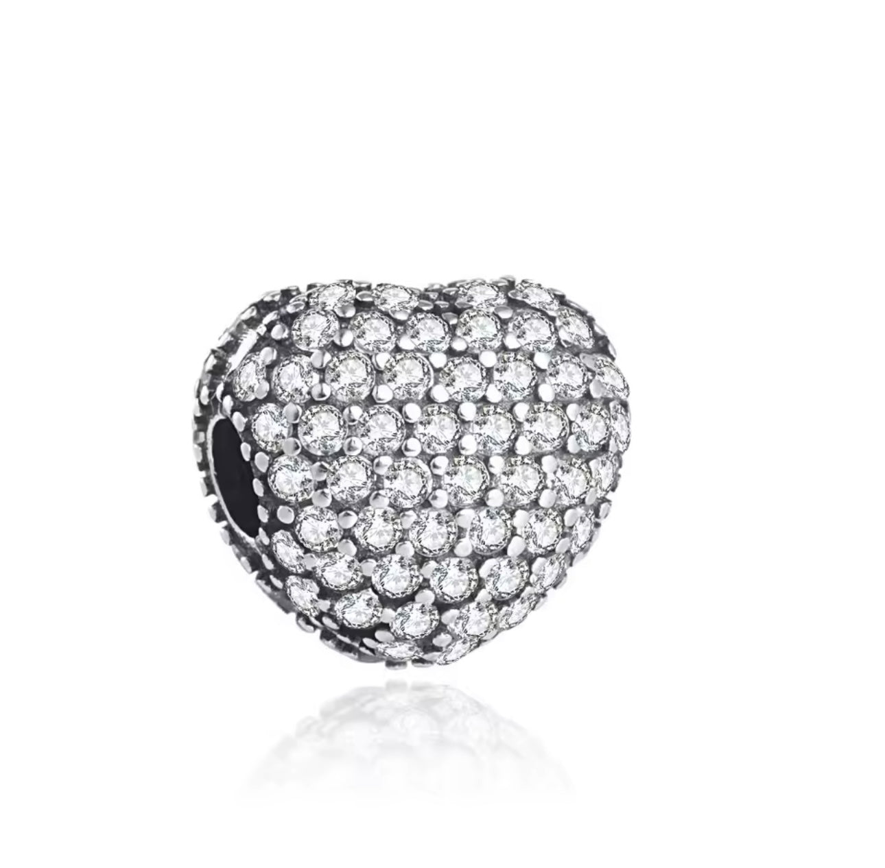 Zirconia clip heart charm